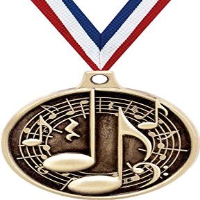 1.5" Music Note Medal - Gold Music Challenger Award Medals 20 Pack