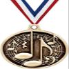 1.5" Music Note Medal - Gold Music Challenger Award Medals 20 Pack view 1