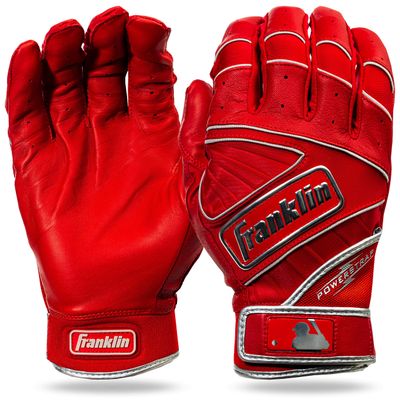 Franklin Sports Chrome Powerstrap Batting Gloves - Red - Adult XX-Large
