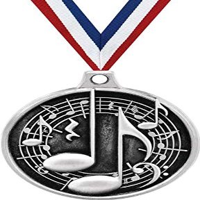 1.5" Music Note Medal - Silver Music Challenger Award Medals 100 Pack Prime
