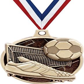 1.5" Soccer Medal - Gold Soccer Challenger Award Medals 100 Pack Prime