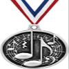 1.5" Music Note Medal; Silver Music Challenger Award Medals 20 Pack view 1