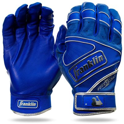 Franklin Sports MLB Batting Gloves - Powerstrap Chrome Adult Men's + Youth Batting Gloves Pair - Baseball + Softball Gear - Royal Blue - Adult Large