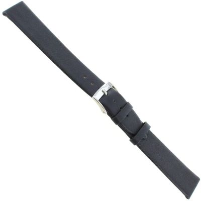 18mm Morellato Genuine Calfskin Leather Unstitched Flat Black Watch Band XL 116