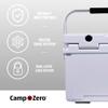 CAMP-ZERO 21 Quart Rotomolded Hard Cooler - Insulated Ice Chest with 4 Cup Holders - Bear-Proof Travel Ice Box for Beverage, Drink, BBQ, Fishing, Camping, Outdoor, White view 4