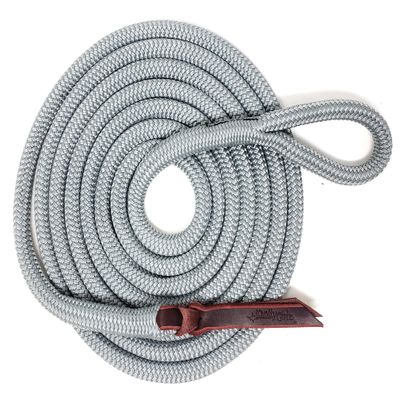 Knotty Girlz Double Braid Lead Rope with Eye Splice Loop, 12-14FT Lengths (Grey, 14 ft.)