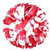 Danzcue 2 Pack 6 Inches Plastic Cheerleading Pom Pom with Baton Handle (Red-White, One Size) view 1