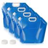 Hakkin Collapsible Water Tank Container 4 Pack 1.3 Gallon/5L, No-Leak Freezable Portable BPA Free Food Grade Plastic Storage Jug for Camping, Hiking, Travel, Emergency Survival Kit Bonus 2 Pcs Caps view 1
