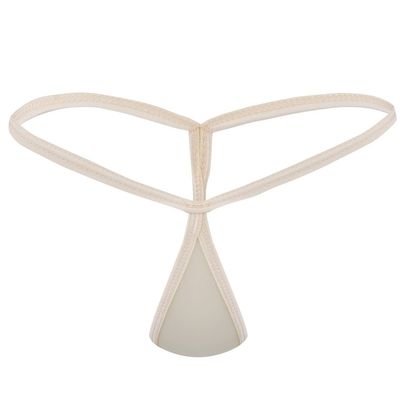 Agoky Women's Sexy Micro Thong Bikini Briefs Panties Bottoms Tear Drop Shaped Shorts Underwear Beige One Size