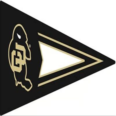 11 Inch CU Pennant Flag Decal Buffs University of Colorado Buffaloes Logo CO Removable Wall Sticker Art NCAA Home Room Decor 11 1/2 by 5 1/2 Inches