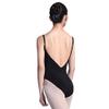 117141028 Girls Camisole Pinch Front And Low V Back Classic Elegant Ballet Leotards (S 160, Black) view 2