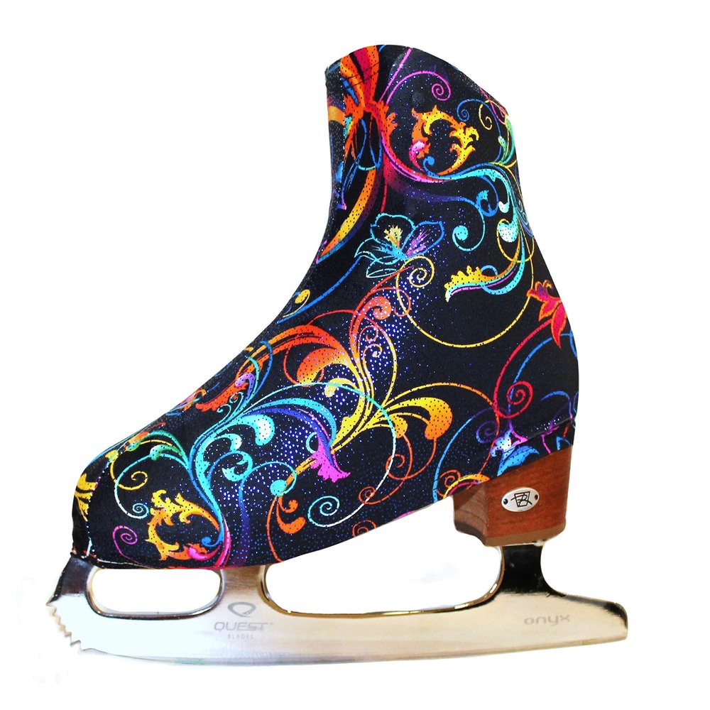 Ice Fire 1 Pair Skate Boot Covers | Durable Boot Protector for Ice/Figure/Roller Skate | Universal Size | Skating Accessory- Pretty Blossom