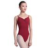 117141028 Girls Camisole Pinch Front And Low V Back Classic Elegant Ballet Leotards (XL 175, Burgundy) view 1