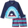 Simple Joys by Carter's Baby Boy's 2-Piece Swimsuit Trunk and Rashguard Swimwear, Blue Shark, 6-9 Months view 1