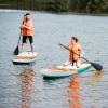 Goplus Inflatable Stand up Paddle Board, 6" Thick SUP with Premium Accessories, Adjustable Aluminum Paddle, Leash, Carry Bag, Hand Pump, Removable Fin (Mint Green, 10FT) view 2