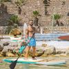 Goplus Inflatable Stand up Paddle Board, 6" Thick SUP with Premium Accessories, Adjustable Aluminum Paddle, Leash, Carry Bag, Hand Pump, Removable Fin (Mint Green, 10FT) view 3