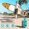 Goplus Inflatable Stand up Paddle Board, 6" Thick SUP with Premium Accessories, Adjustable Aluminum Paddle, Leash, Carry Bag, Hand Pump, Removable Fin (Mint Green, 10FT) view 4