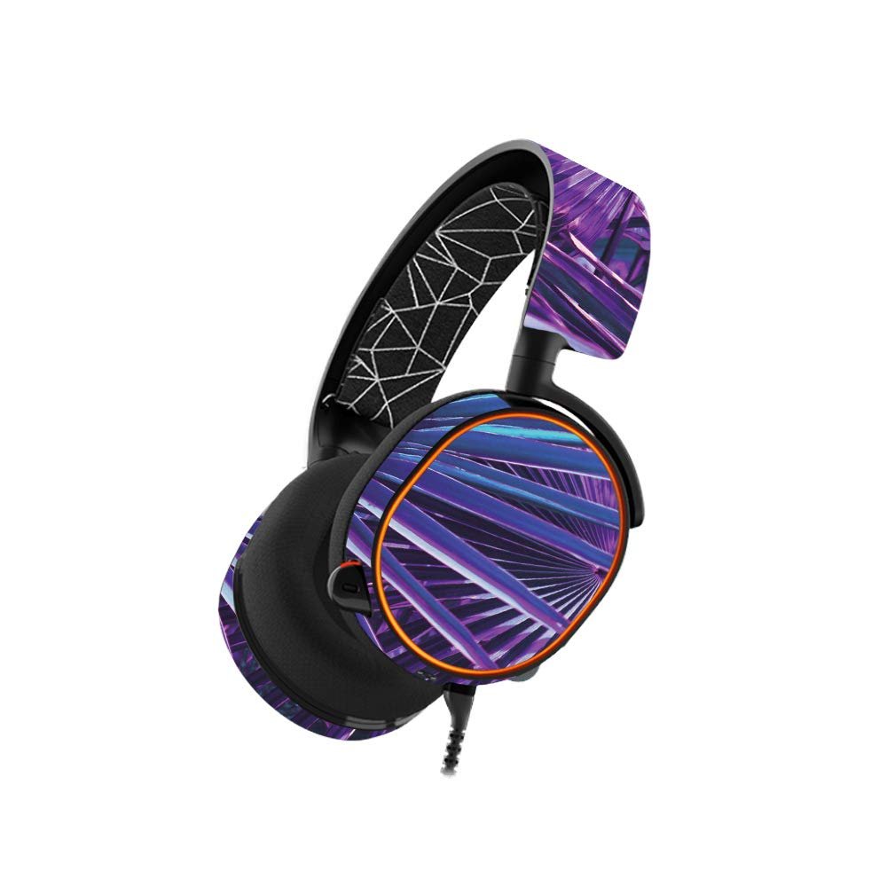 MightySkins Skin Compatible with SteelSeries Arctis 5 Gaming Headset - Neon Palms | Protective, Durable, and Unique Vinyl Decal wrap Cover | Easy to Apply, Remove, and Change Styles | Made in The USA