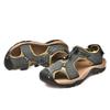 rismart Men's Closed Toe Hiking Sandals Adjustable Hook & Loop Straps Suede Leather Outdoor Trekking Shoes for Summer Walking (Deep Grey, 9) view 3