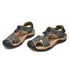 rismart Men's Closed Toe Hiking Sandals Adjustable Hook & Loop Straps Suede Leather Outdoor Trekking Shoes for Summer Walking (Deep Grey, 9) view 4
