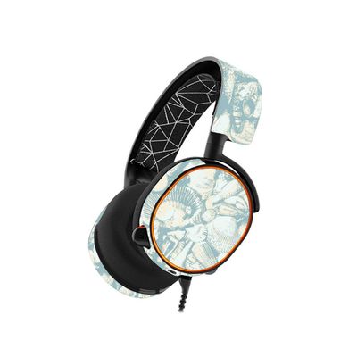 MightySkins Skin Compatible with SteelSeries Arctis 5 Gaming Headset - Blue Seashells | Protective, Durable, and Unique Vinyl wrap Cover | Easy to Apply, Remove, and Change Styles | Made in The USA