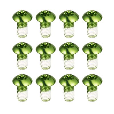 CNC 12 Pcs Bicycle Disc Brake Bolts MTB Rotor Bolts 6-Bolt M5x10mm Brake Bolts Mountain Bike,Green