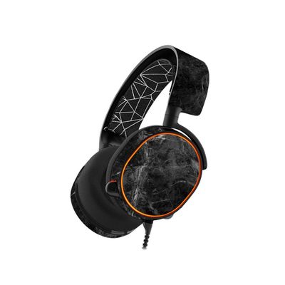MightySkins Skin Compatible with SteelSeries Arctis 5 Gaming Headset - Black Marble | Protective, Durable, and Unique Vinyl wrap Cover | Easy to Apply, Remove, and Change Styles | Made in The USA