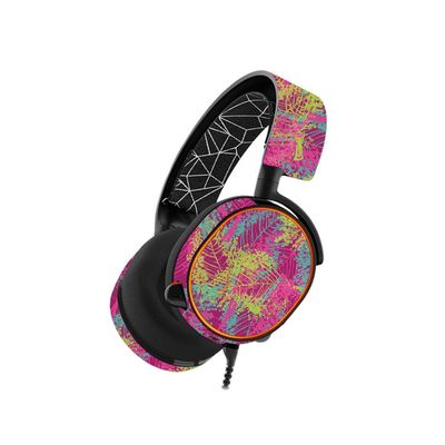 MightySkins Skin Compatible with SteelSeries Arctis 5 Gaming Headset - Magenta Summer | Protective, Durable, and Unique Vinyl wrap Cover | Easy to Apply, Remove, and Change Styles | Made in The USA