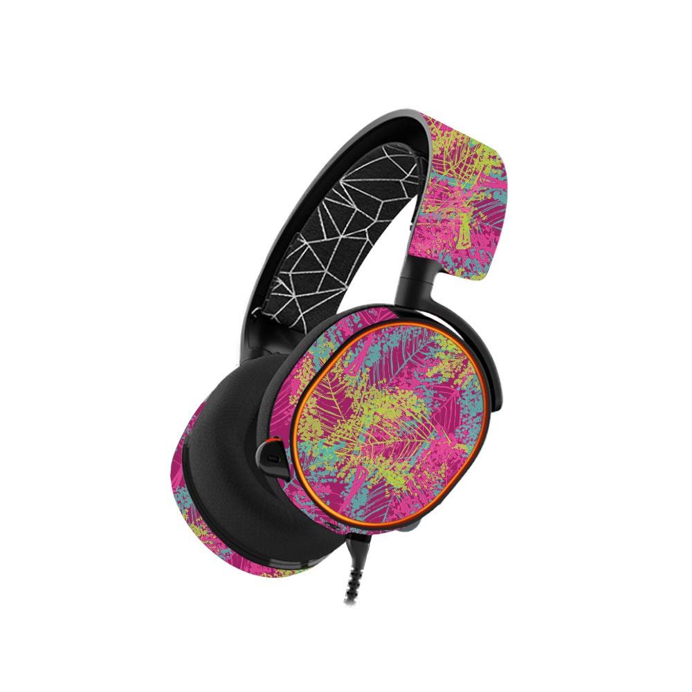 MightySkins Skin Compatible with SteelSeries Arctis 5 Gaming Headset - Magenta Summer | Protective, Durable, and Unique Vinyl wrap Cover | Easy to Apply, Remove, and Change Styles | Made in The USA