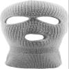 KBETHOS KBH-16 LGY Three Hole Mask Winter Knit Ski Hat Ribbed Beanie Balaclava Light Gray view 2