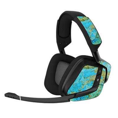 MightySkins Skin Compatible with Corsair Void Pro Gaming Headset - Teal Marble | Protective, Durable, and Unique Vinyl Decal wrap Cover | Easy to Apply, Remove, and Change Styles | Made in The USA