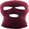 KBETHOS KBH-16 Three Hole Mask Winter Knit Ski Hat Ribbed Beanie Balaclava Burgundy, One Size (Burgundy) view 2