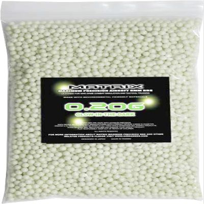 Evike Airsoft - Matrix Match Grade 6mm Glow in The Dark Airsoft BB (Model: 0.12g Green 5000rds)