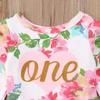 Baby Girls' 1st Birthday Tutu Dress Sleeveless Floral Romper Top Lace Skirt Clothes Easter Outfit 2Pcs (Pink-Long Sleeve, 0-6 Months) view 3