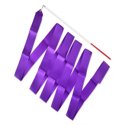 DS. DISTINCTIVE STYLE Dance Ribbons with Wands 4 Yards Long Rhythmic Gymnastics Ribbon Dance Streamer for Kids Baton Twirling (Purple)