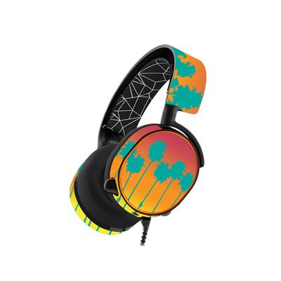 MightySkins Skin Compatible with SteelSeries Arctis 5 Gaming Headset - Sherbet Palms | Protective, Durable, and Unique Vinyl wrap Cover | Easy to Apply, Remove, and Change Styles | Made in The USA
