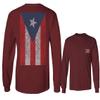 0062. Puerto Rico Flag Boricua Rican Nuyorican Men's Long Sleeve t Shirt (Maroon X-Large) view 1