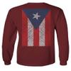 0062. Puerto Rico Flag Boricua Rican Nuyorican Men's Long Sleeve t Shirt (Maroon X-Large) view 2