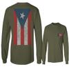 0062. Puerto Rico Flag Boricua Rican Nuyorican Men's Long Sleeve t Shirt (Olive, Small) view 1