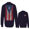 0062. Puerto Rico Flag Boricua Rican Nuyorican Men's Crewneck Sweatshirt (Navy Large) view 1