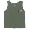 0062. Puerto Rico Flag Boricua Rican Nuyorican Men's Fitted Tank Top (Olive, Small) view 2