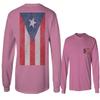 0062. Puerto Rico Flag Boricua Rican Nuyorican Men's Long Sleeve t Shirt (Pink 2X Large)