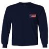 0062. Puerto Rico Flag Boricua Rican Nuyorican Men's Long Sleeve t Shirt (Navy Blue, Small) view 2