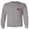 0062. Puerto Rico Flag Boricua Rican Nuyorican Men's Long Sleeve t Shirt (Light Gray 2X Large) view 2