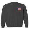 0062. Puerto Rico Flag Boricua Rican Nuyorican Men's Crewneck Sweatshirt (Characol Medium) Charcoal view 2