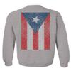 0062. Puerto Rico Flag Boricua Rican Nuyorican Men's Crewneck Sweatshirt (Light Gray X-Large) view 3