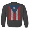 0062. Puerto Rico Flag Boricua Rican Nuyorican Men's Crewneck Sweatshirt (Characol X-Large) Charcoal view 3