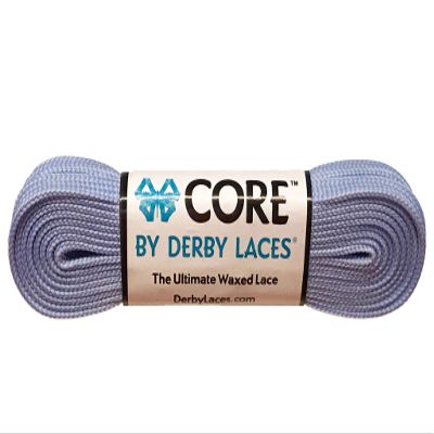 Derby Laces CORE Narrow 6mm Waxed Lace for Figure Skates, Roller Skates, Boots, and Regular Shoes (Periwinkle Purple, 60 Inch / 152 cm)