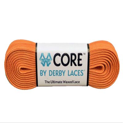 Derby Laces CORE Narrow 6mm Waxed Lace for Figure Skates, Roller Skates, Boots, and Regular Shoes (Carrot Orange, 120 Inch / 305 cm)