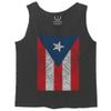 0063. Vintage Bandera Puerto Rico Flag Boricua Rican Nuyorican Men's Tank Top (Charcoal, Medium) view 1